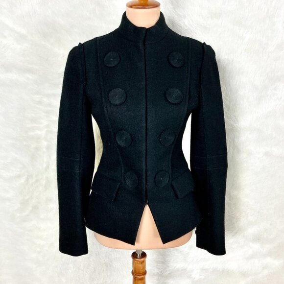 Marc Jacobs Runway Fall 1999 Black Wool Long Sleeve Military Equestrian Jacket 6 - Picture 1 of 8